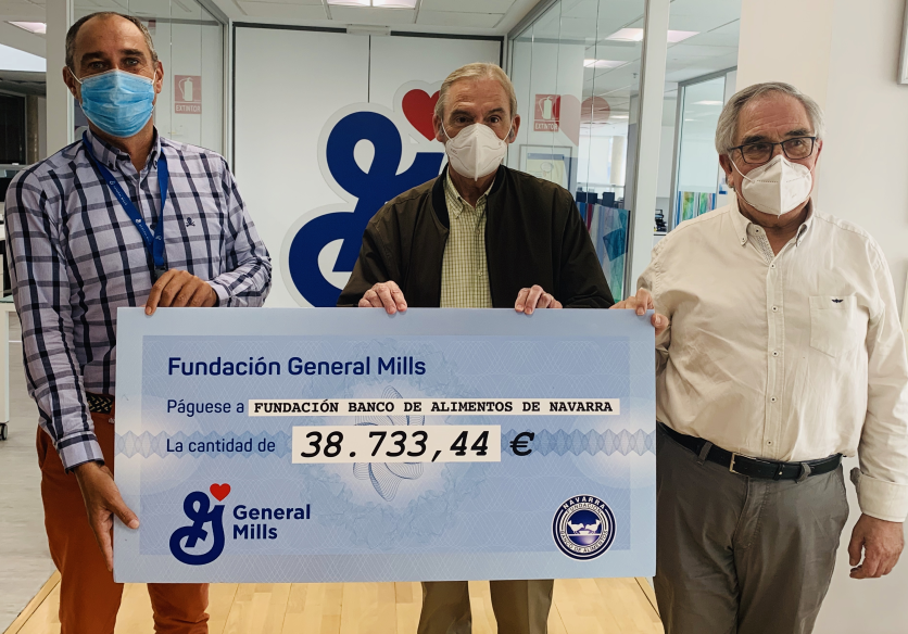 La Fundación General Mills dona casi 40.000 euros a la Fundación Banco de Alimentos de Navarra para apoyar a más de 25.000 personas