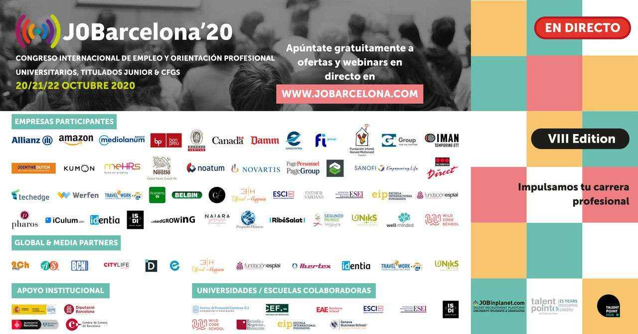 JOBarcelona '20: el evento ideal para participar en caso de buscar trabajo o prácticas